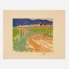Gustave Baumann, The Loma - Taos, woodcut in colors on Zanders laid paper