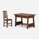 Limbert, Library table, model 165 with Arts & Crafts chair
