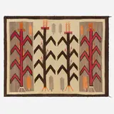 Corn Yei rug by Navajo & Diné, c. 1930, hand-woven wool, sold Mar 2024