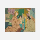 M. Louise Stowell, Sancta Cecilia (after Harvey Ellis), 1912, woodcut in colors