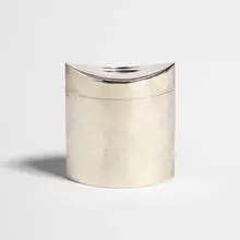 John Prip, prototype cigarette box, c. 1957, silver-plated pewter