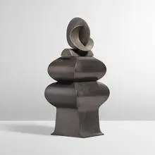 John Prip, monumental lidded box, c. 1970, pewter