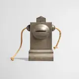 John Prip, lidded box, c. 1970, pewter, rope
