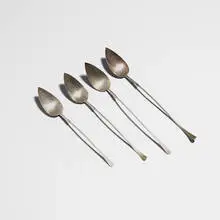 John Prip, demitasse spoon studies, set of four, c. 1960, hand-hammered sterling silver