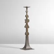 John Prip, monumental candlestick, c. 1995, patinated pewter