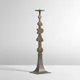 John Prip, monumental candlestick, c. 1995, patinated pewter