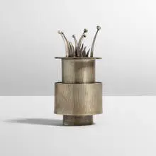 John Prip, lidded box, c. 1960, nickel, sterling silver
