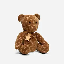 DouDou teddy bear by Louis Vuitton, 2004, upholstery, leather, glass, sold Feb 2017