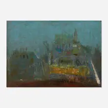 Gianfranco Ferroni, Campagna Versiliese, 1958, oil on linen