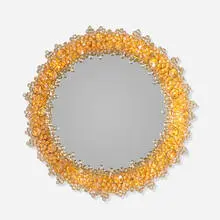 Palwa, illuminated mirror, c. 1970, gold-plated brass, crystal, glass mirror