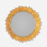 Palwa, illuminated mirror, c. 1970, gold-plated brass, crystal, glass mirror