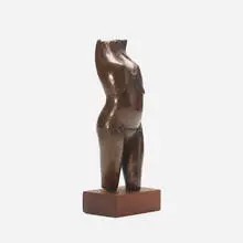 Cornelis Zitman, Torso vestido, 2007, bronze, walnut