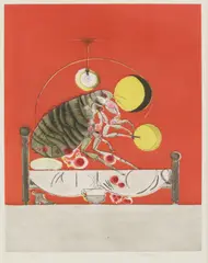 Untitled by Graham Sutherland, from 'The Bestiary or the Procession of Orpheus' etching and aquatint in colours, sold Oct 2020