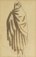 Untitled by Augustus John, pen and ink and brown washes 19 x 12cm (2) ., sold Oct 2020