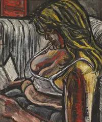Untitled by John Bratby, 1953-4 oil on board 42 x 35cm ., sold Oct 2020