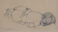 Untitled by John Bratby, pencil 29 x 48cm, sold Oct 2020