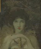 John Duncan, Untitled, Attributed to John Duncan (1866-1945) Guinevere oil on board 23.5 x 19.5cm