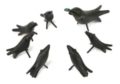 Untitled by Guy Taplin, Guy Taplin (b.1939) Miniature Crow Family carved and painted driftwood 10cm high ., sold Oct 2020