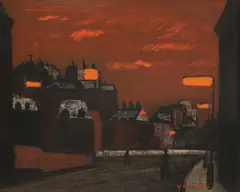 Untitled by Fred Uhlman, oil on board 25 x 30.5cm ., sold Oct 2020