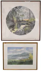 David Grubb, Shaded Stream #14, Watercolor, pochoir on paper
