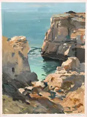 Everett Kinstler, The Cliff, Silkscreen