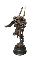 Antonin Mercié, Gloria Victis, Bronze on black lacquered base total height 25 inches