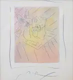 Peter Max, Homage to Picasso, Mixed media, watercolor, colored pencil, hand colored etching