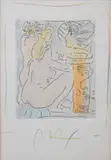 Peter Max, Homage to Picasso, Mixed media, watercolor, colored pencil, hand colored etching