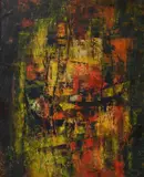 Lê Bá Đảng, Untitled Composition in Yellow and Orange, 1955, Oil on canvas