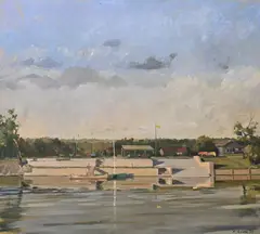 Randall Exon, The Yacht Club, 1983, Oil on canvas