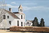 John Austin, White House, Chatham, Cape Cod, Tempera on board Label on verso, artist's name and title