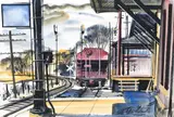 Edwin L. Fulwider, Florida Oxford Station, Ohio, Watercolor on paper