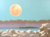 Leonard Everett Fisher, Cockenoe Island Moonrise, 2008, Acrylic, polymer emulsion on canvas