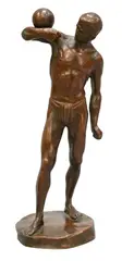 Ball Athlete by Markus Fritzsche, circa 1910, Bronze sculpture depicting a nude male figure supporting a sphere, offered May 2026
