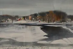 Ranulph Bye, The Frozen Delaware, 1970, Watercolor on paper