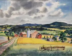 Ranulph Bye, Upper Bucks County Landscape, circa 1970, Watercolor on paper