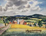 Ranulph Bye, Upper Bucks County Landscape, circa 1970, Watercolor on paper
