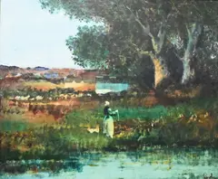 Donald Roy Purdy, Summer Landscape, Oil on board