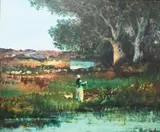 Donald Roy Purdy, Summer Landscape, Oil on board