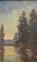 Bertha Stringer Lee, No.7 Evening Glow-Eucalyptus, circa 1920, Oil on board