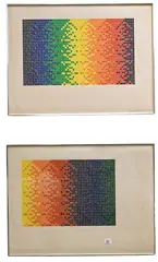 David Roth, Untitled Op-Art, 1975, Silkscreen on graph paper