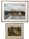 Edward Martin, Red Covered Bridge, Watercolor on paper