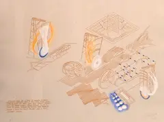 Alice Aycock, Preliminary Study for a Theory of Universal Causality, 1983, Screenprint, artist proof