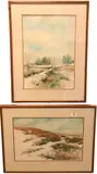 Trees by a Frozen Stream by Laura J. Eden, Watercolor on paper, offered Mar 2026