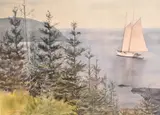 Davits at the Dauntless by Jessie Hull Mayer, Watercolor on paper, offered Mar 2026