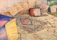 Corner Environment by Kathleen King, circa 1985, Watercolor, acrylic on paper, offered Mar 2026