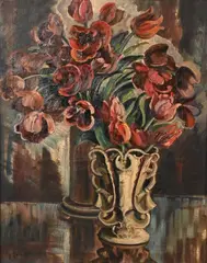 Ly Stellar Harding, Tulips in Vases, Oil on canvas