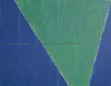 Green and Blue Triangle by Leya Evelyn, 1981, Mixed media, oil pastel on paper, offered Mar 2026