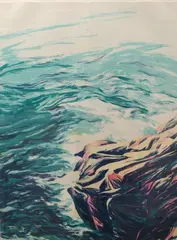 Ile au Haut by Diane Burko, 1989, Lithograph, offered Mar 2026