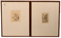 Isabel Bishop, Woman on a Park Bench, Etching